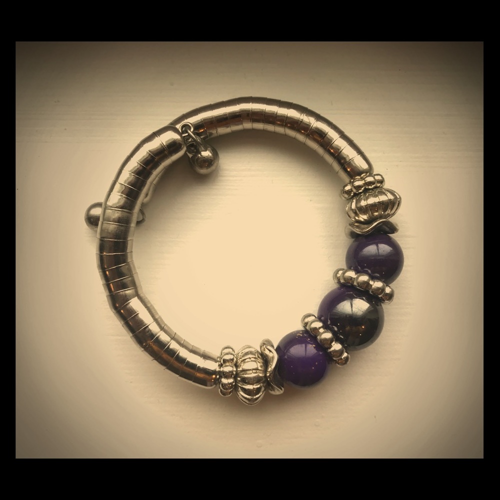 Purple and Silver Indian-style bracelet